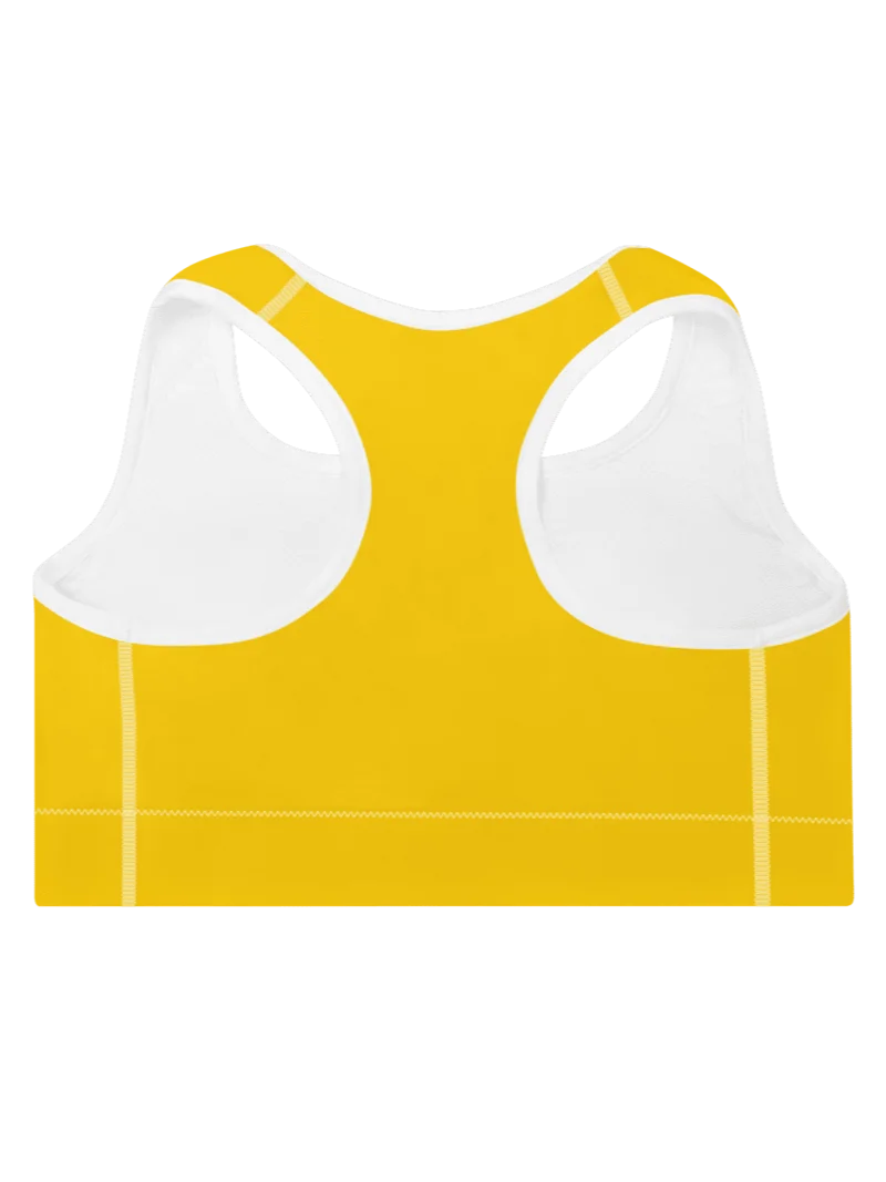 Women's Activewear - Padded Sports Bra Gold/White - Printed White Logo product image (2)