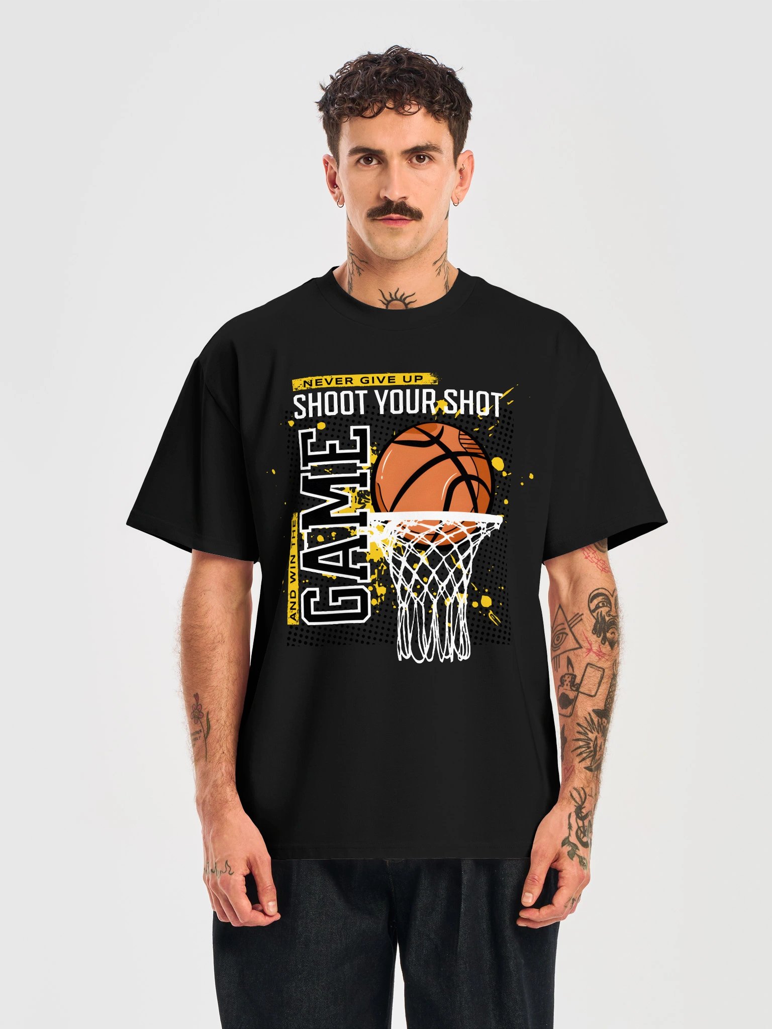 Never Give Up Basketball Graphic Tee product image (1)