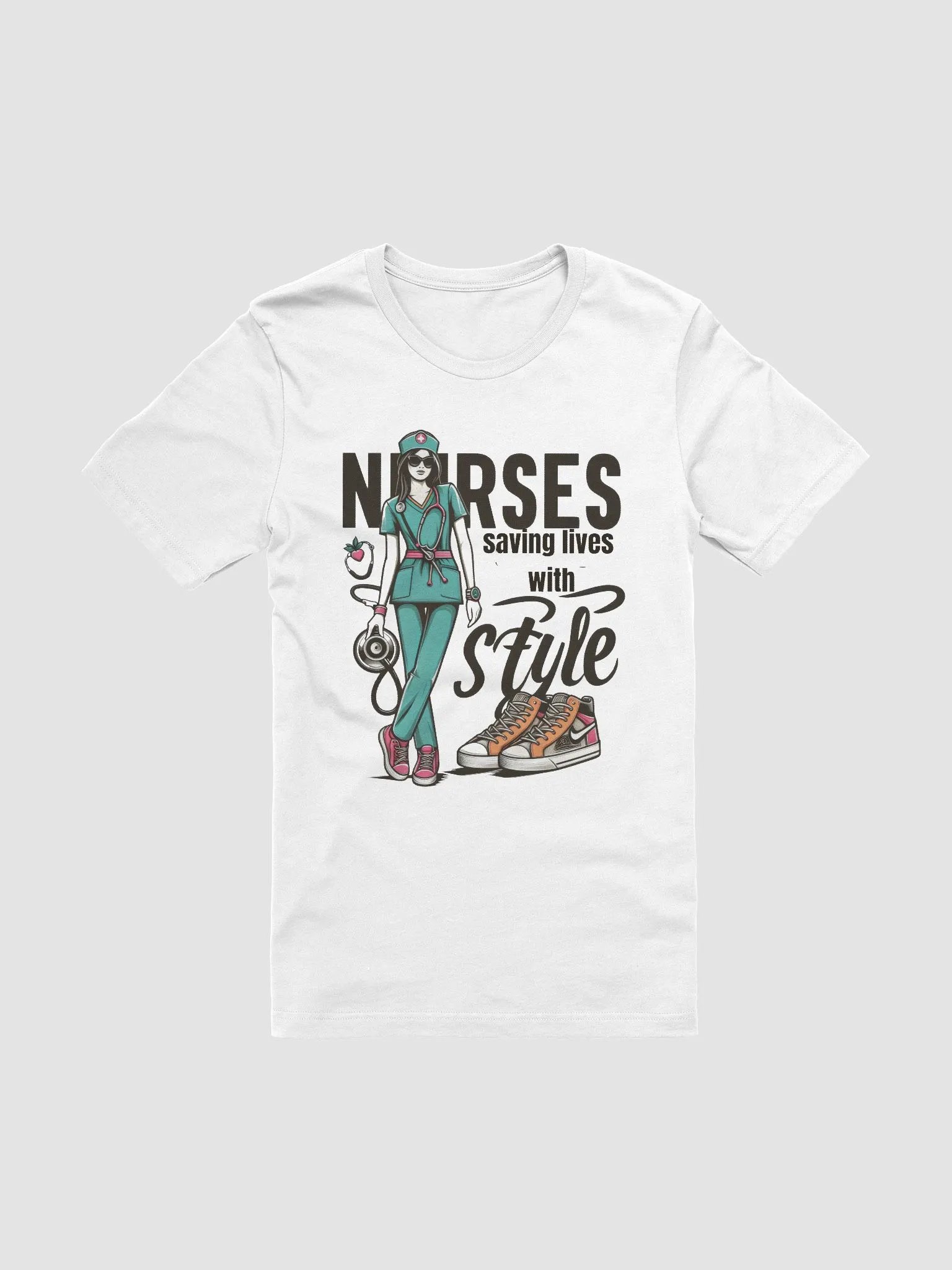 Health Professionals: Stylish Nurse Heartbeat T-Shirt product image (2)
