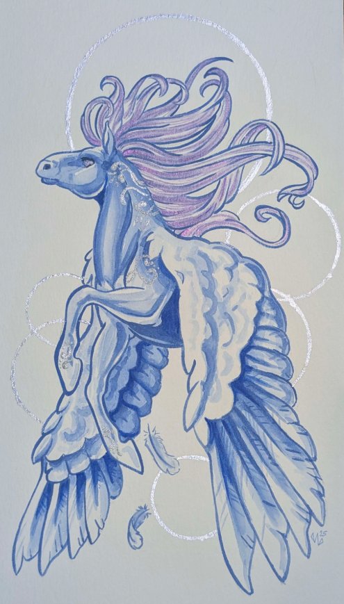 Blue Pegasus with Silver Detail product image (1)