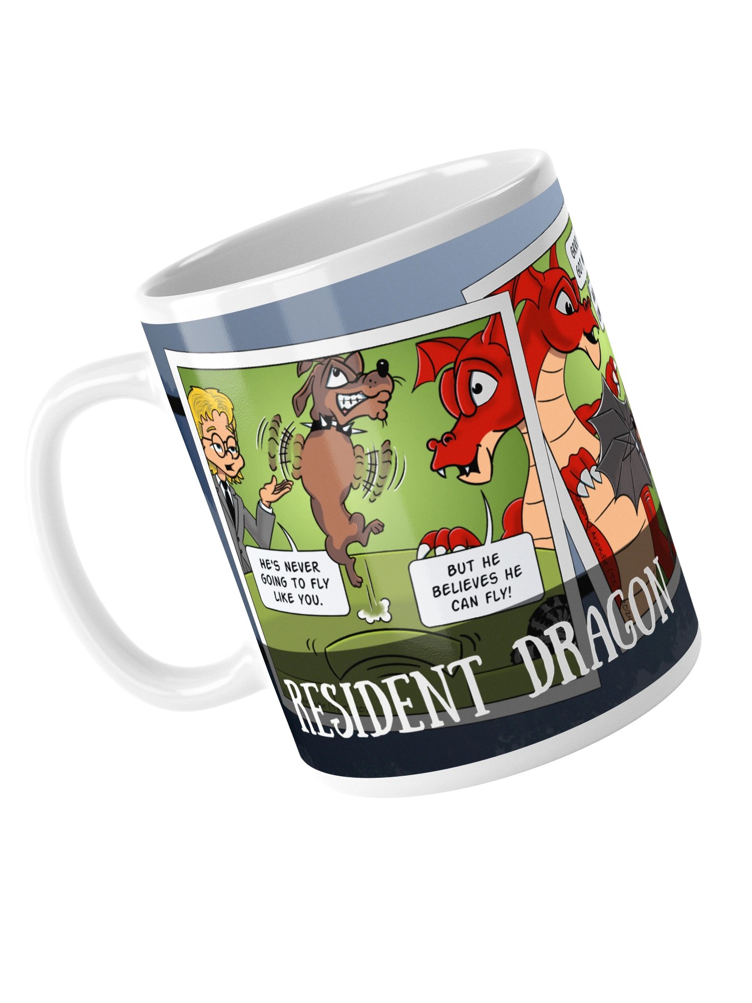 Resident Dragon Comic Grrr Dog Pilot Three-Panel Mug product image (5)