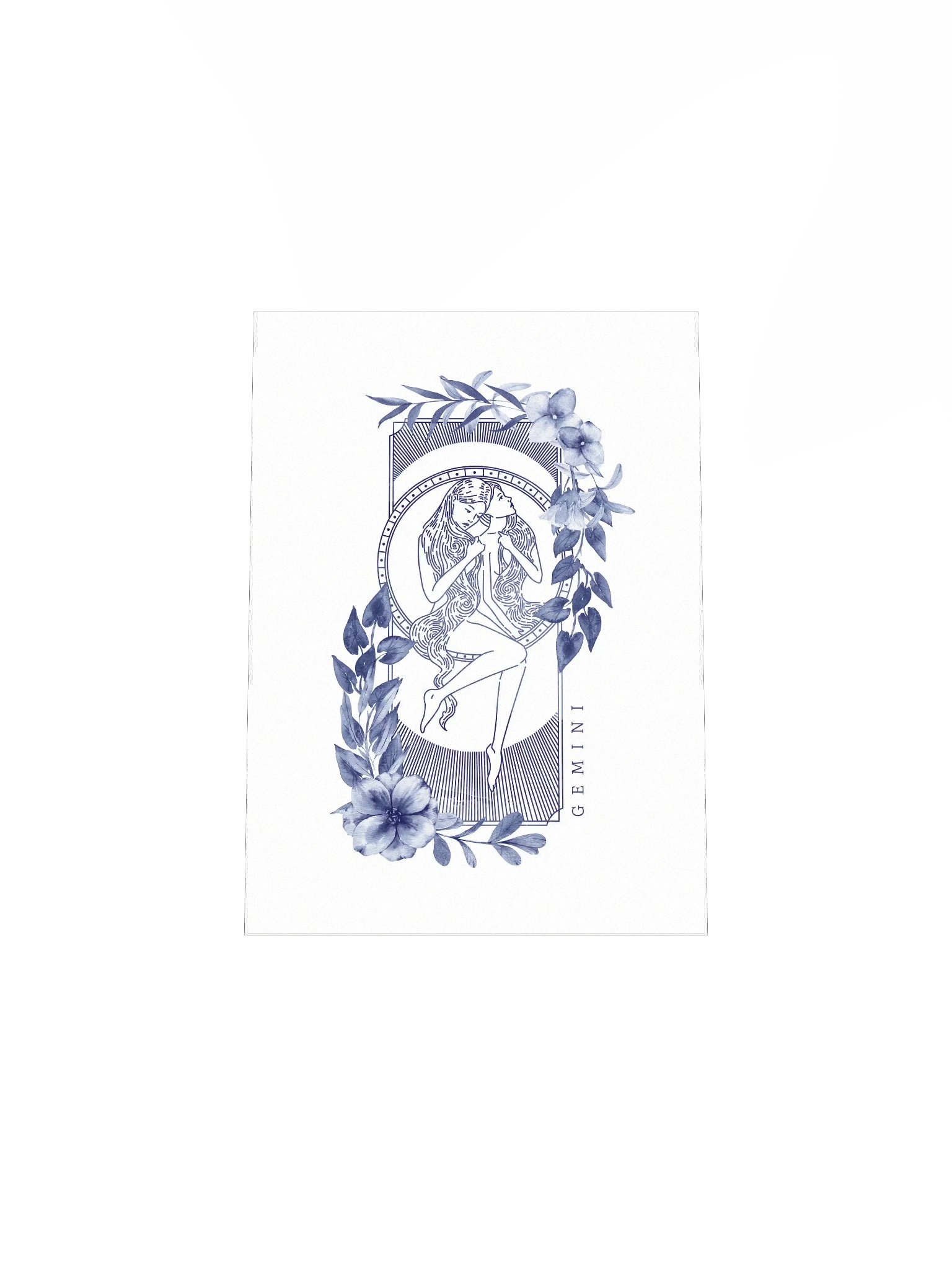 Gemini Blue Line Art Zodiac Print product image (7)