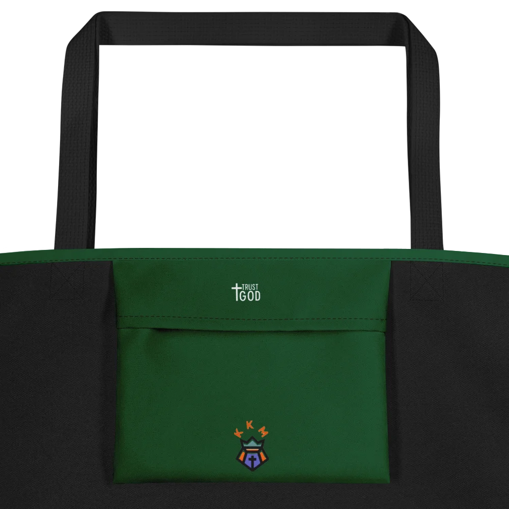 Trust God Tote Bag with Pocket - Green product image (2)