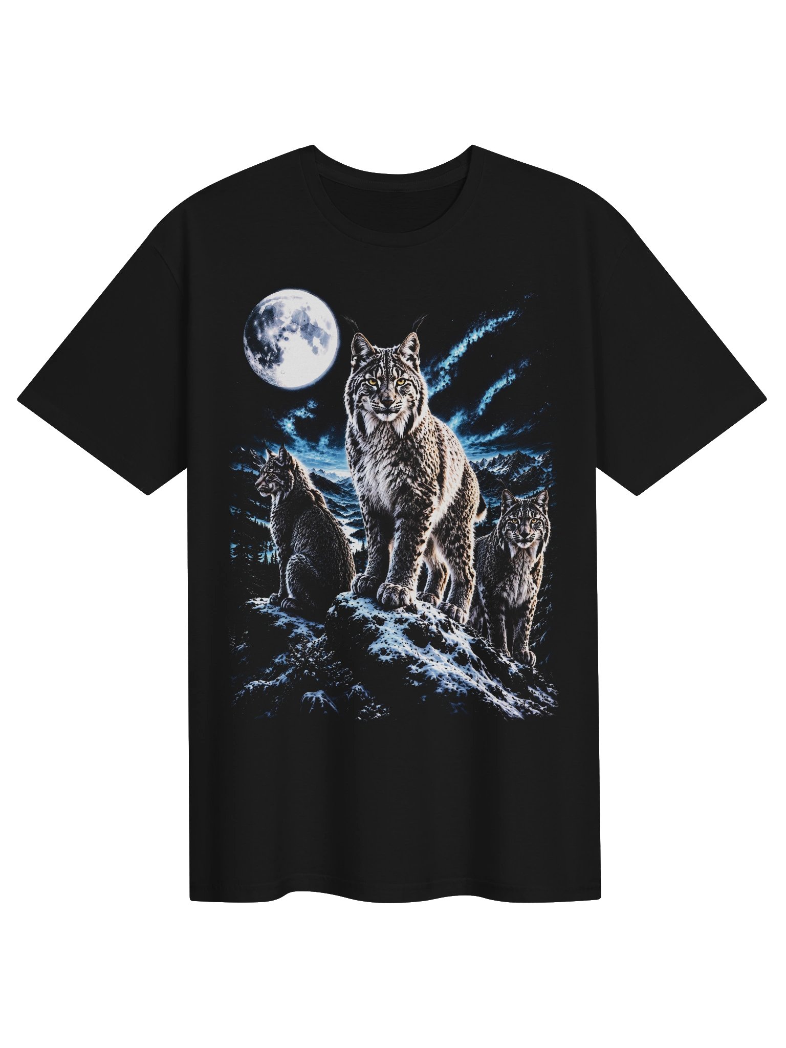 Canada Lynx Howling Moon Tshirt | Legendary Wildlife Shirt product image (1)