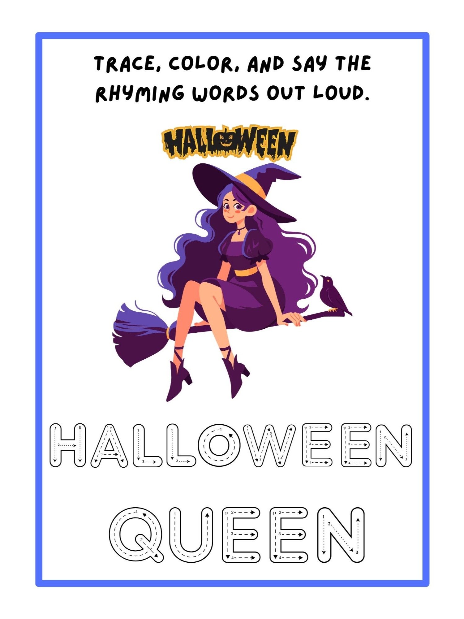 Halloween Rhyme Time: Trace, Color & Read product image (2)