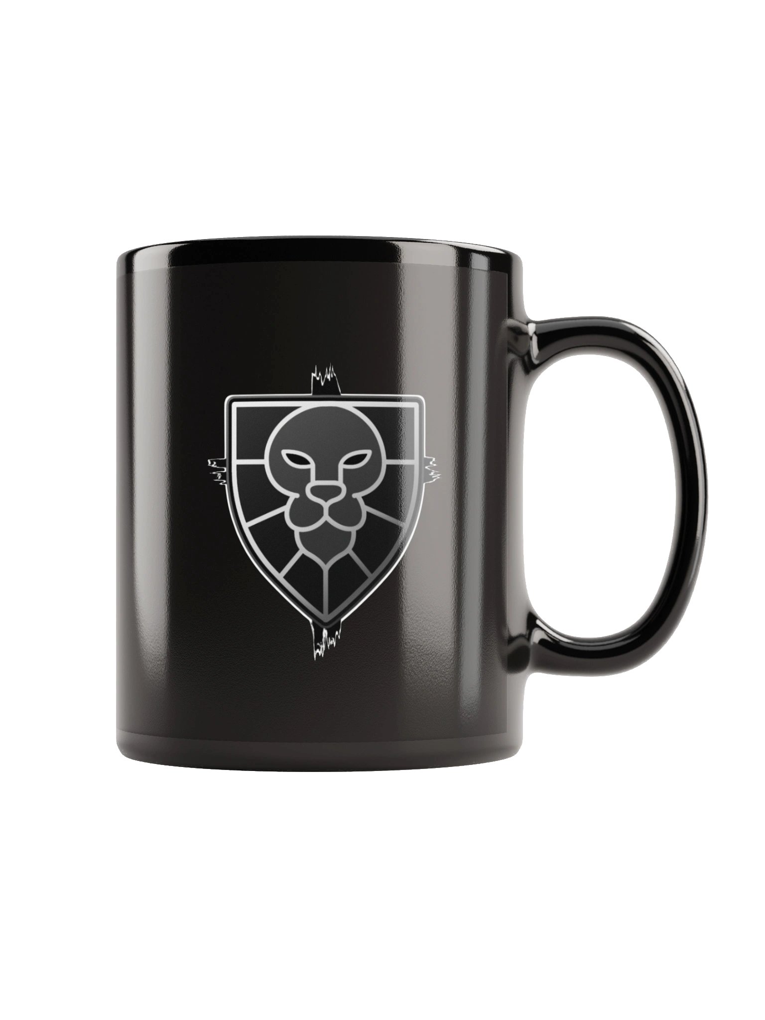 Lion Shield Glossy Black Mug product image (3)