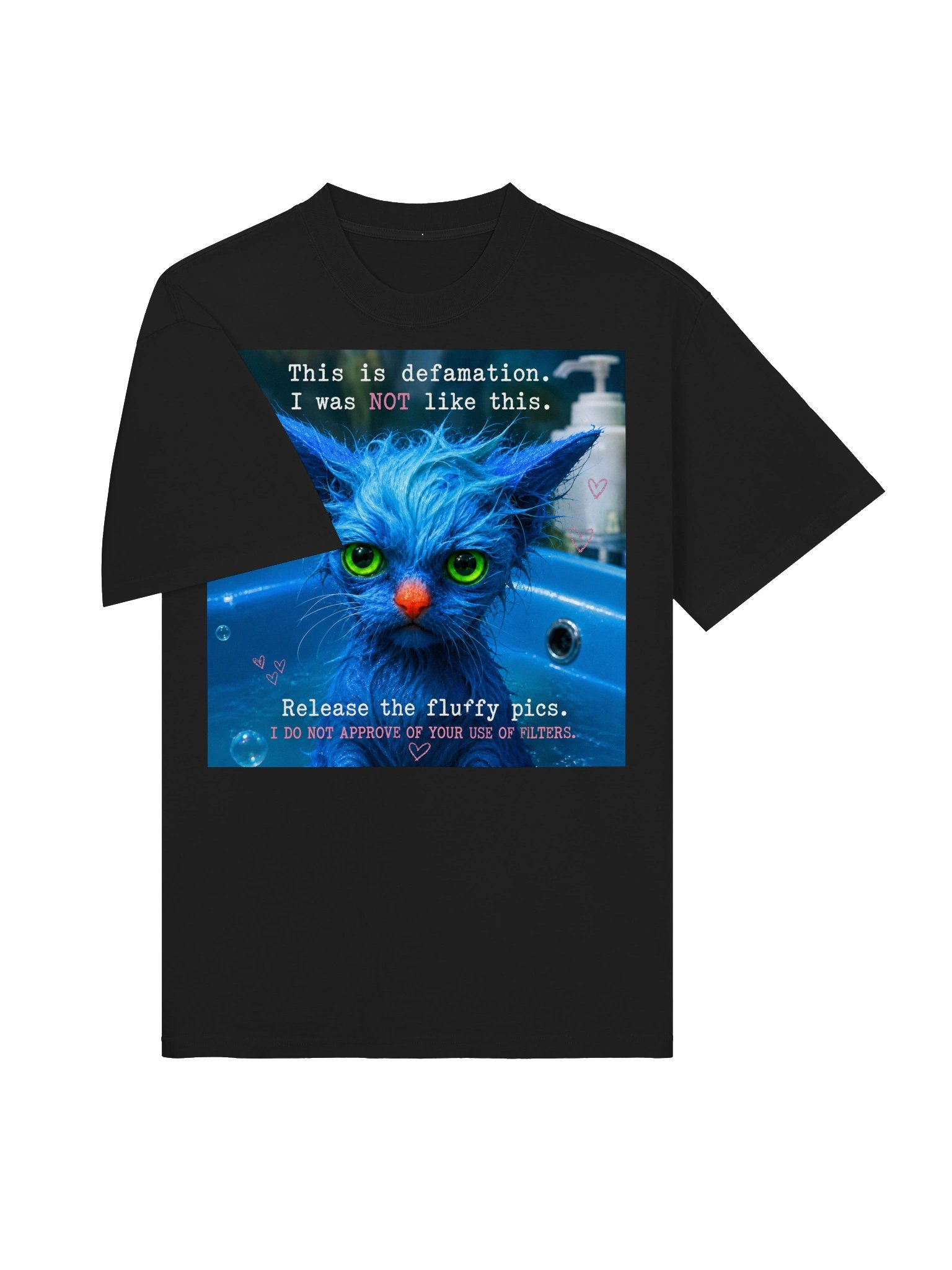 Funny Blue Cat T-Shirt | “This Is Defamation” Unisex Graphic Tee | Cute Grumpy Cat Gift product image (4)