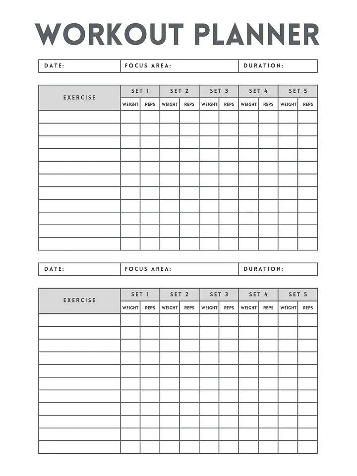 Workout Logbook Exercise Tracker Fitness Log Training Journal Workout Planner product image (1)
