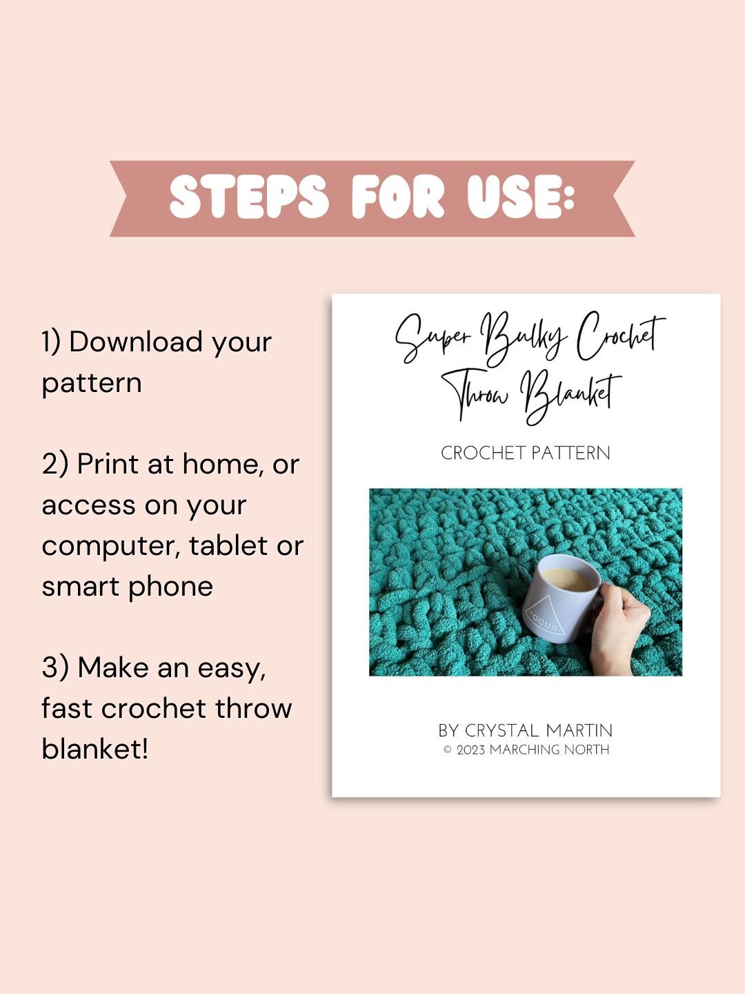 Super Bulky Crochet Throw Blanket (Digital PDF Pattern) product image (3)