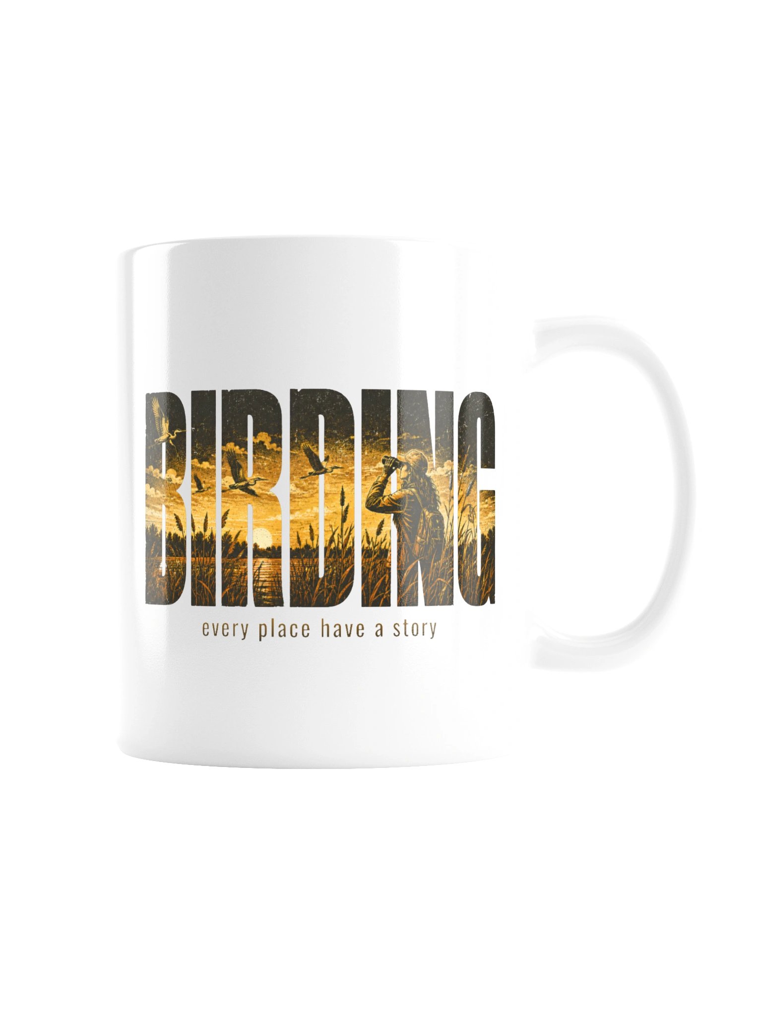 Birding Sunset Ceramic Mug – Nature Scenic Coffee Cup & Birder Gift product image (5)