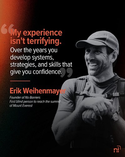 When people think about blindness, fear often comes to mind.

@erikweihenmayer, Co-Founder of @nobarriersusa, explains that's...