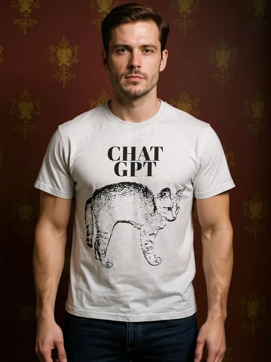 B&W CHAT GPT : Heavyweight Cotton T-Shirt product image (6)