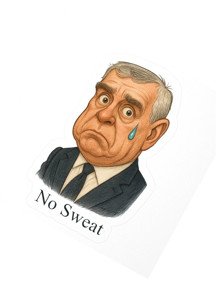 Royal Parody – “No Sweat” Collectible Kiss-Cut Sticker (3″) | As Never Collection product image (2)