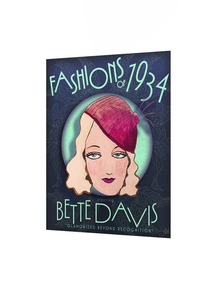 BETTE DAVIS Art Print – Glamorized Beyond Recognition Poster – Fashions of 1934 (11x14, 16×20) product image (2)