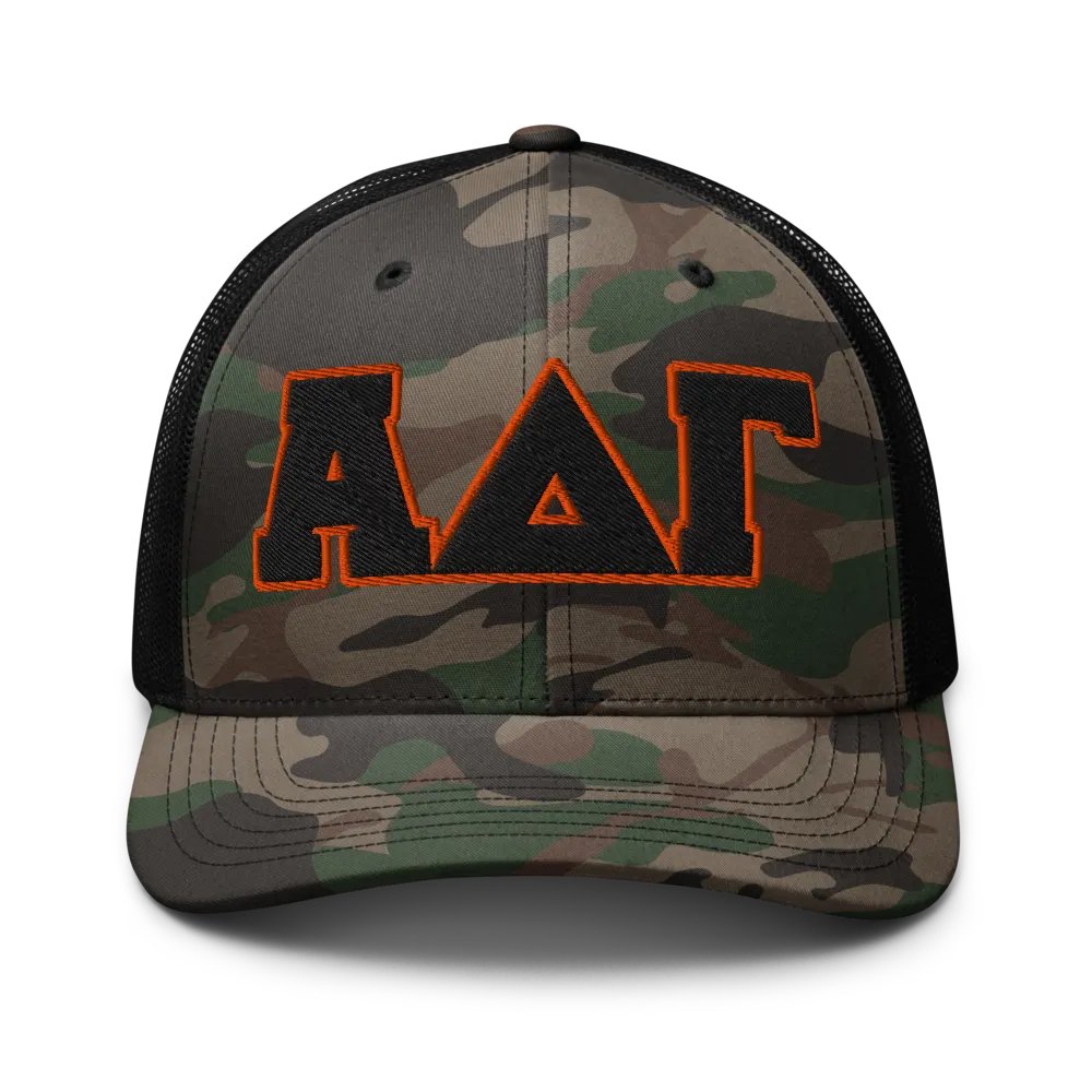 Alpha Delta Gamma Camo Trucker Hat product image (1)