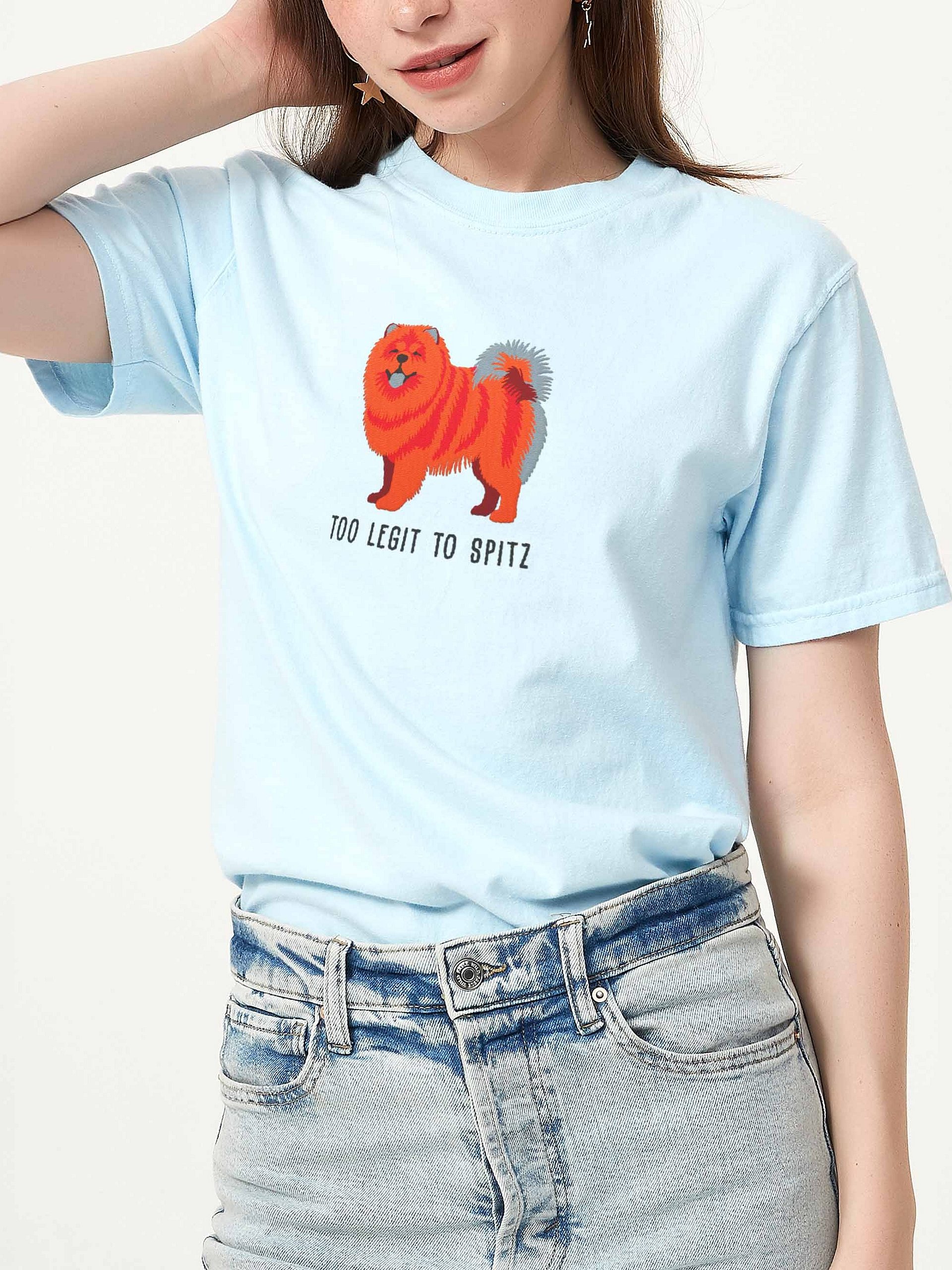 Too Legit to Spitz T-Shirt(Embroidered) of a Chow Chow(Red) product image (2)
