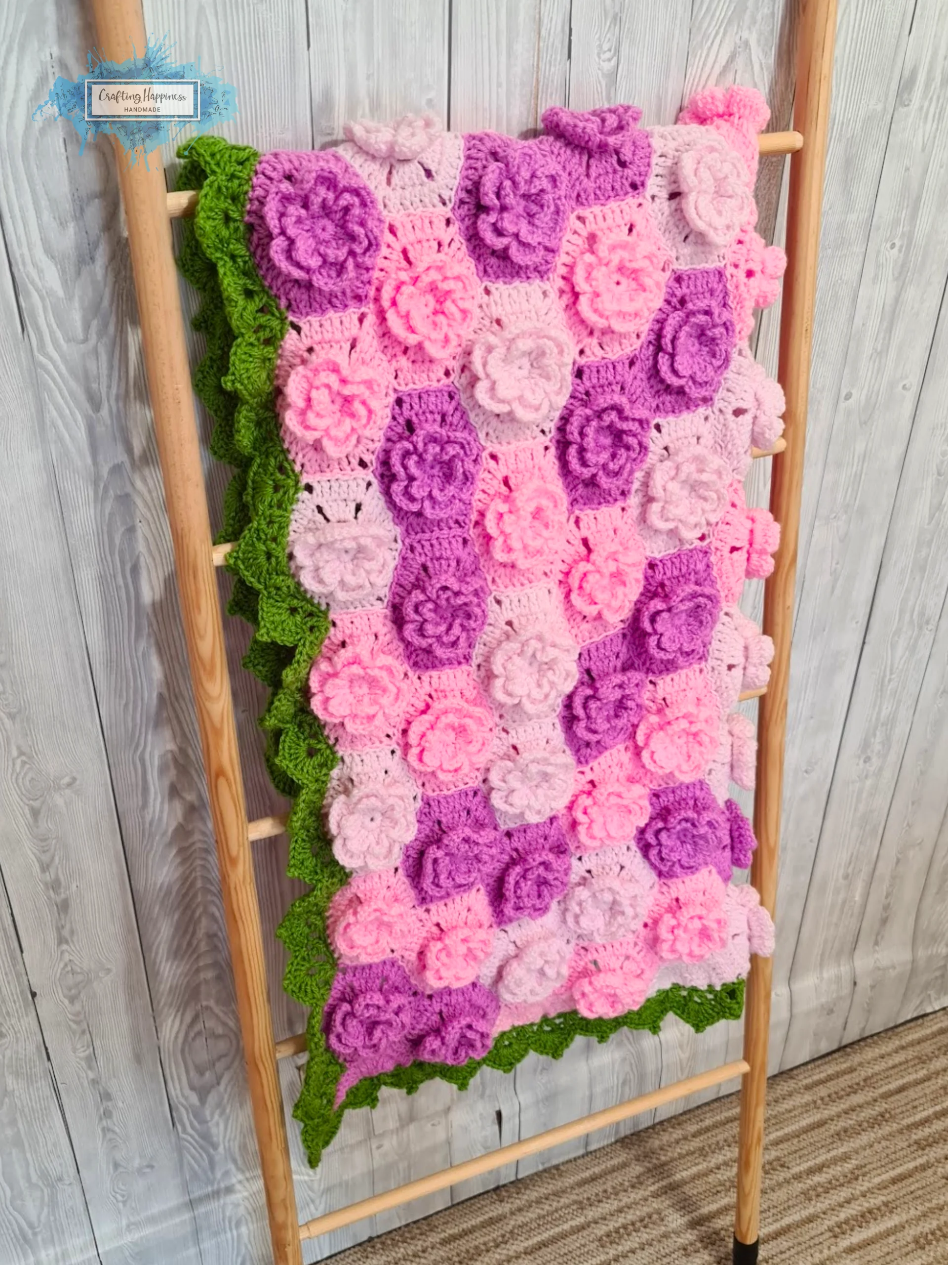 Flower Hexagon Crochet Baby Blanket Pattern | Summer Garden Afghan (PDF Pattern) product image (6)