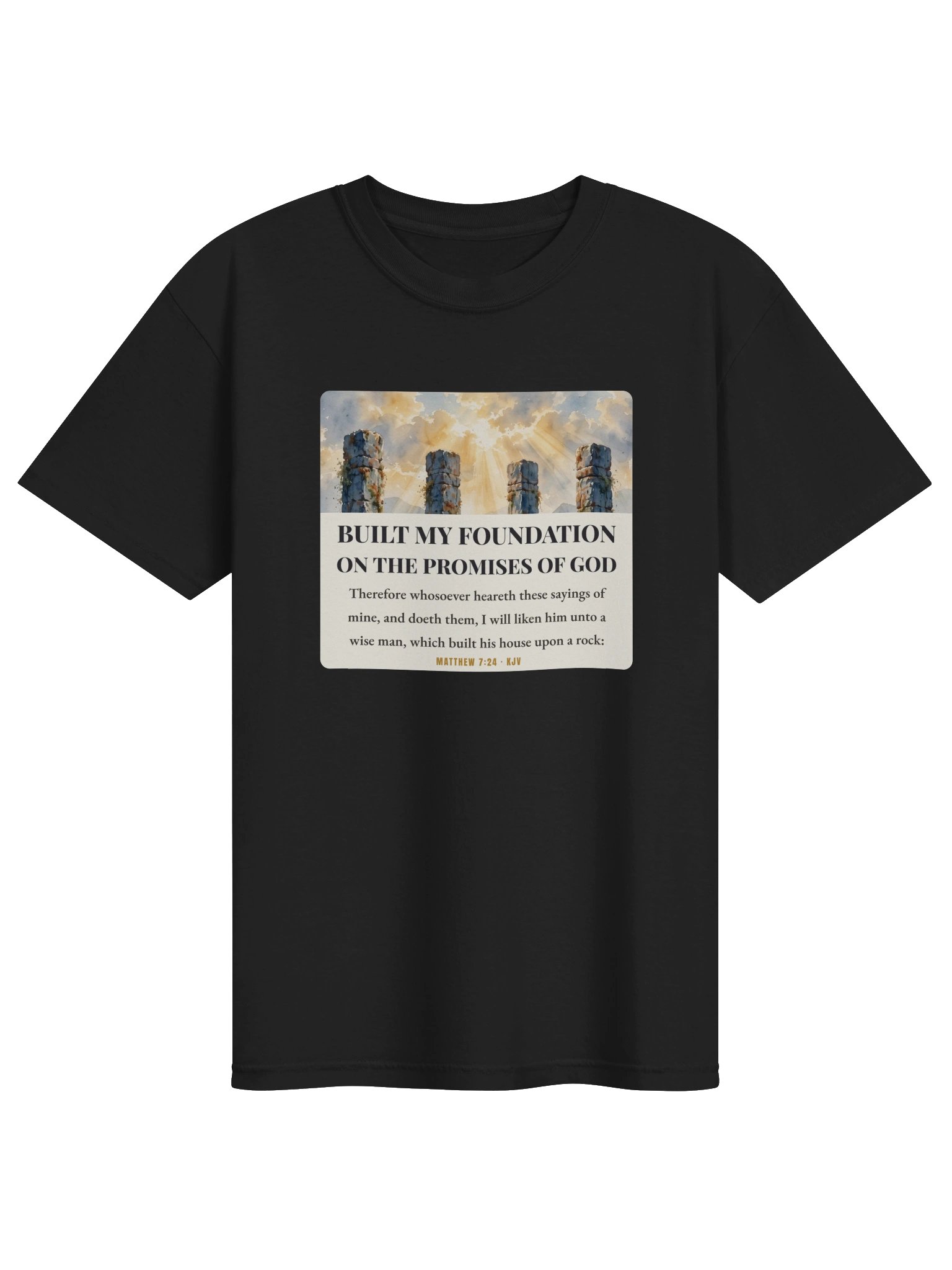 Built on the Promises — Matthew 7:24 Tee product image (1)