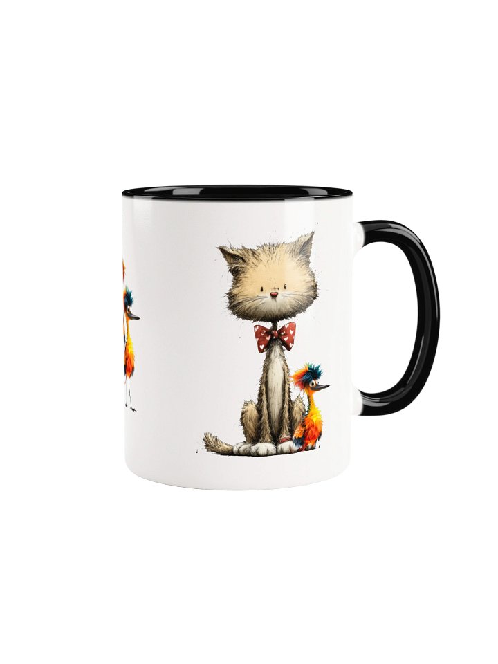 Whimsical Cat & Bird Accent Mug product image (1)