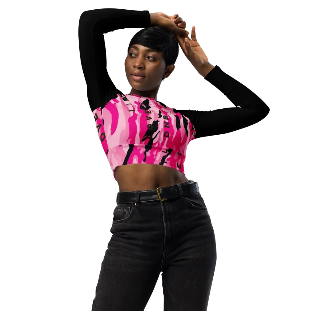 'I LOVE DNB' Pink Camo Crop Top product image (10)