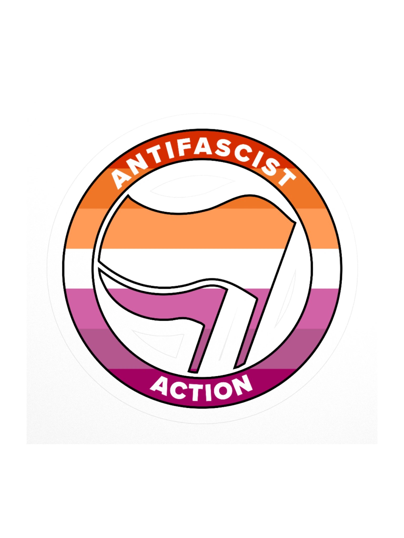 Antifa / Lesbian Pride Kiss Cut Sticker product image (1)