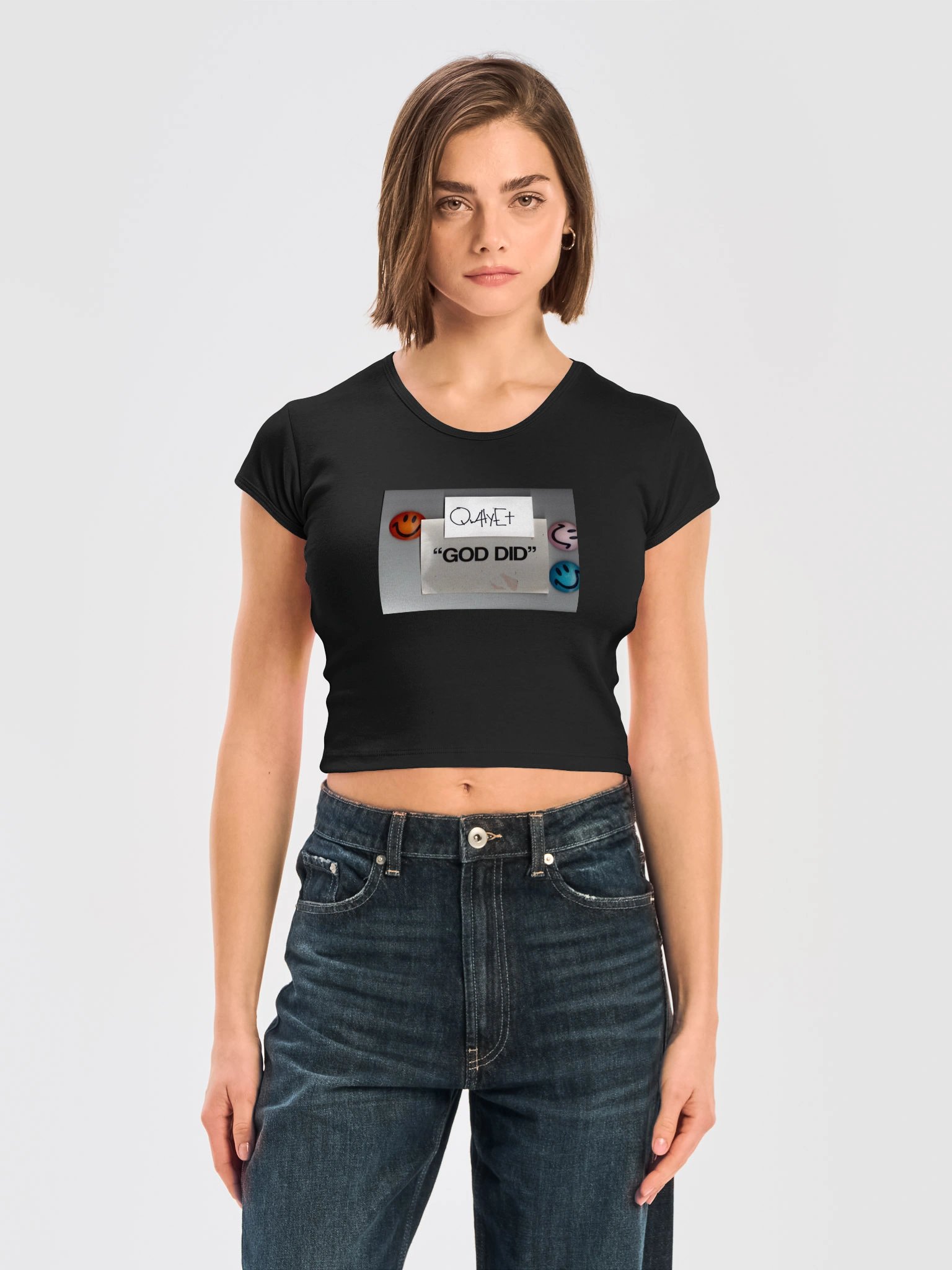QWHYET "GOD DID" Ribbed Crop Top product image (3)