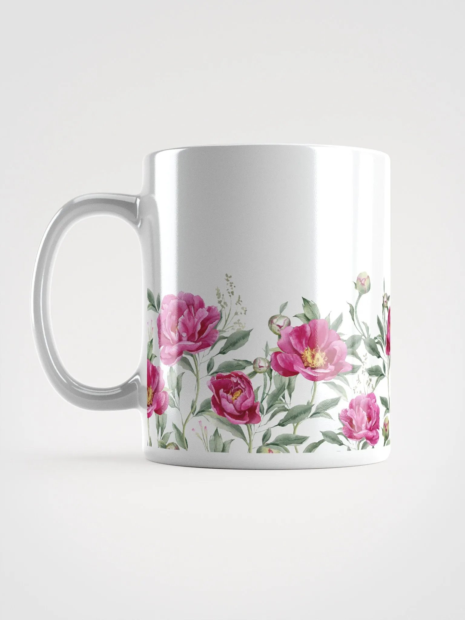 Pink Peony White Ceramic Mug product image (12)