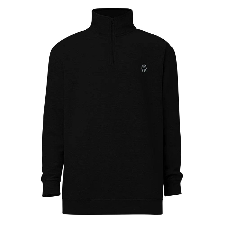 EXCLAIMING MENTALLY (grey) embroidered quarter zip product image (2)