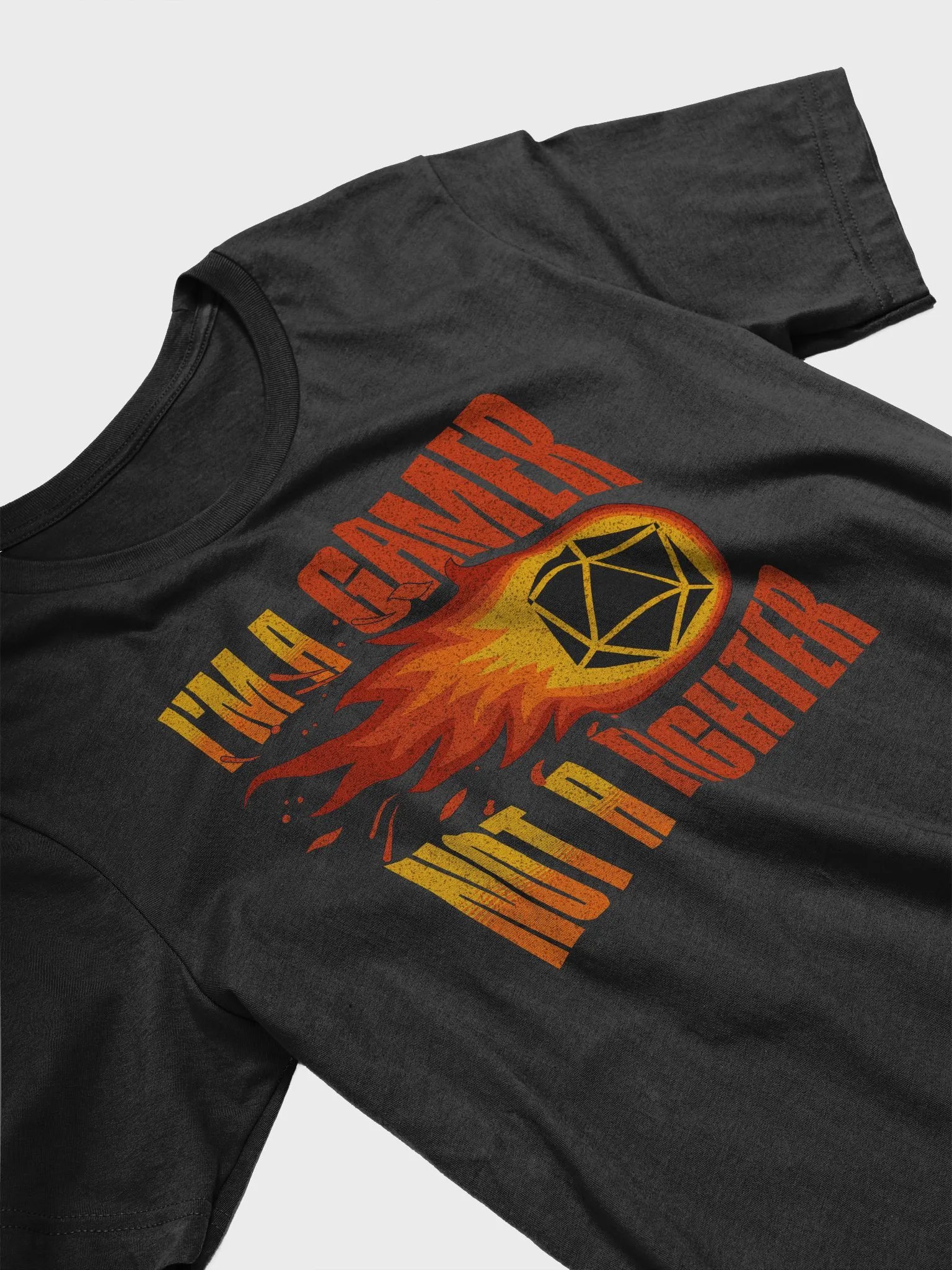 Fireball D20 T-shirt for Board Gamers - I'm a Gamer Not a Fighter product image (4)