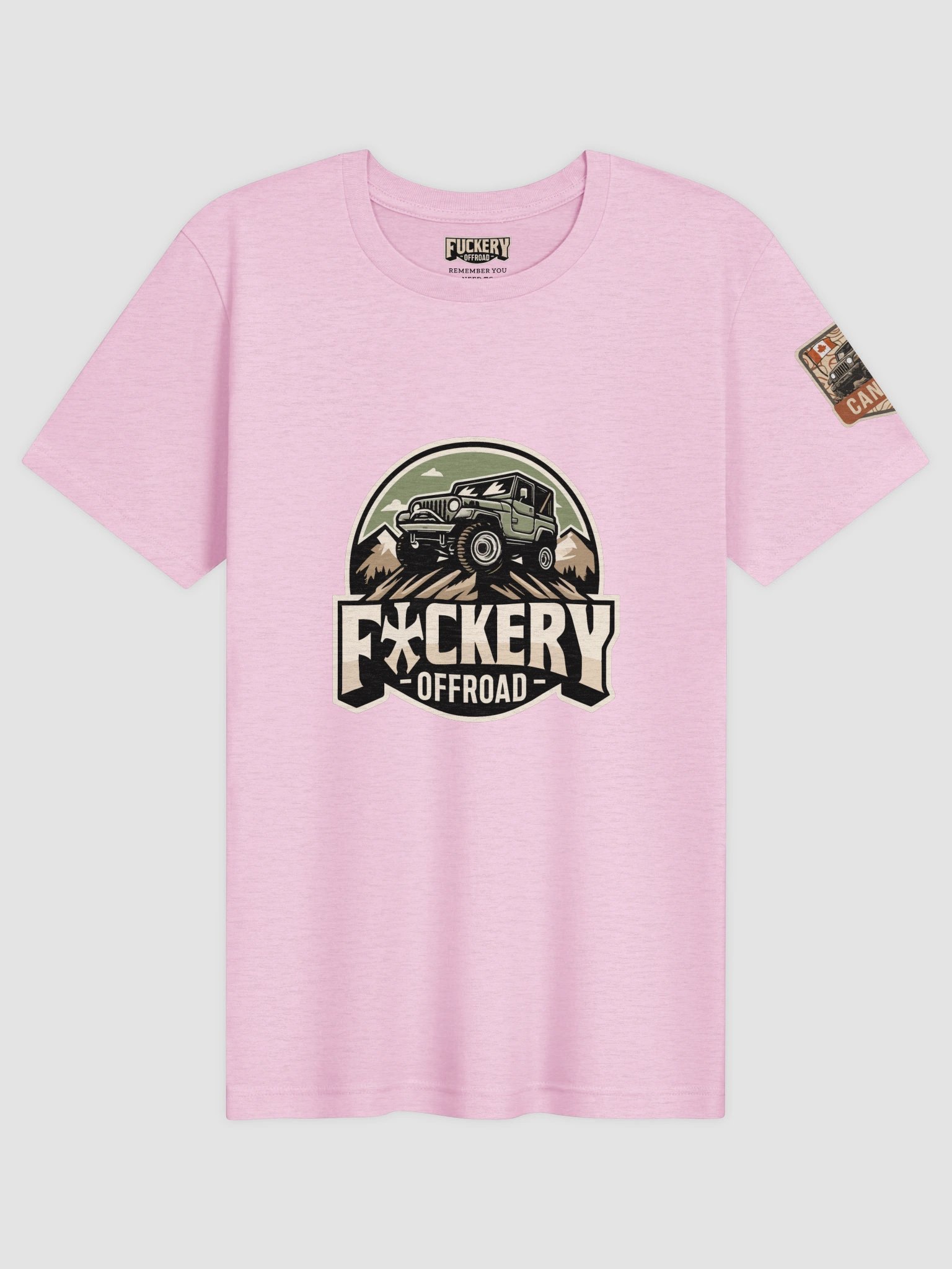 Unisex t-shirt with Fuckery Jeep Logo and Finesse Slogan (Light colours) - Clean product image (1)