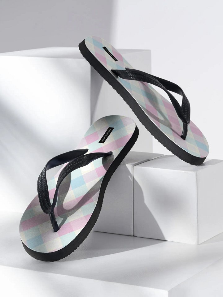 Pastel Argyle Flip Flops product image (2)