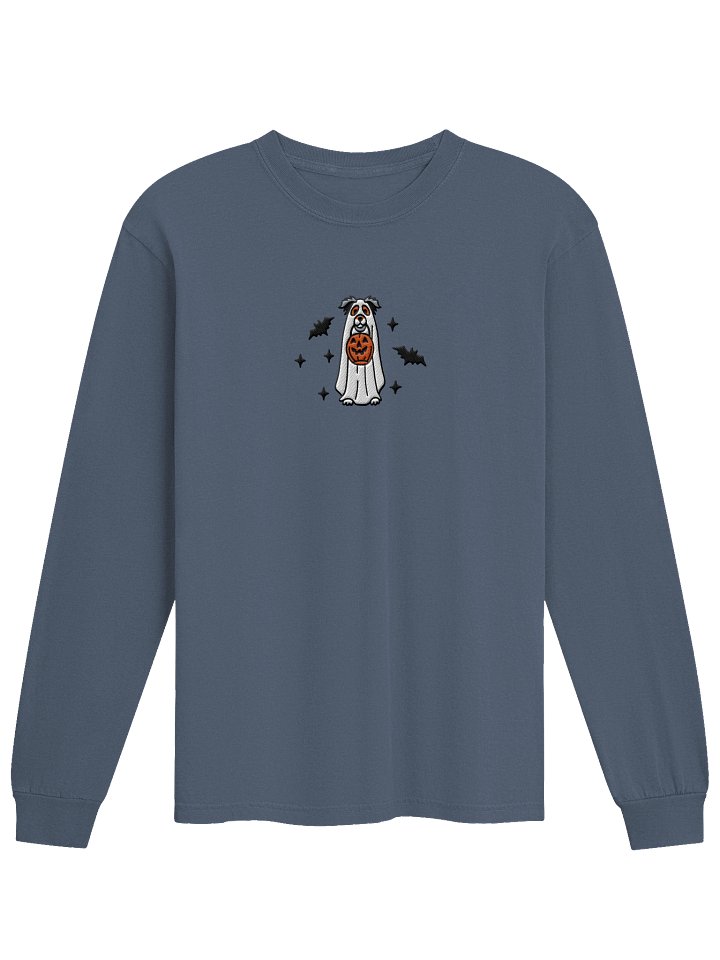 Halloween Australian Shepherd(Blue Merle) Embroidered Long-sleeved T-Shirt product image (5)