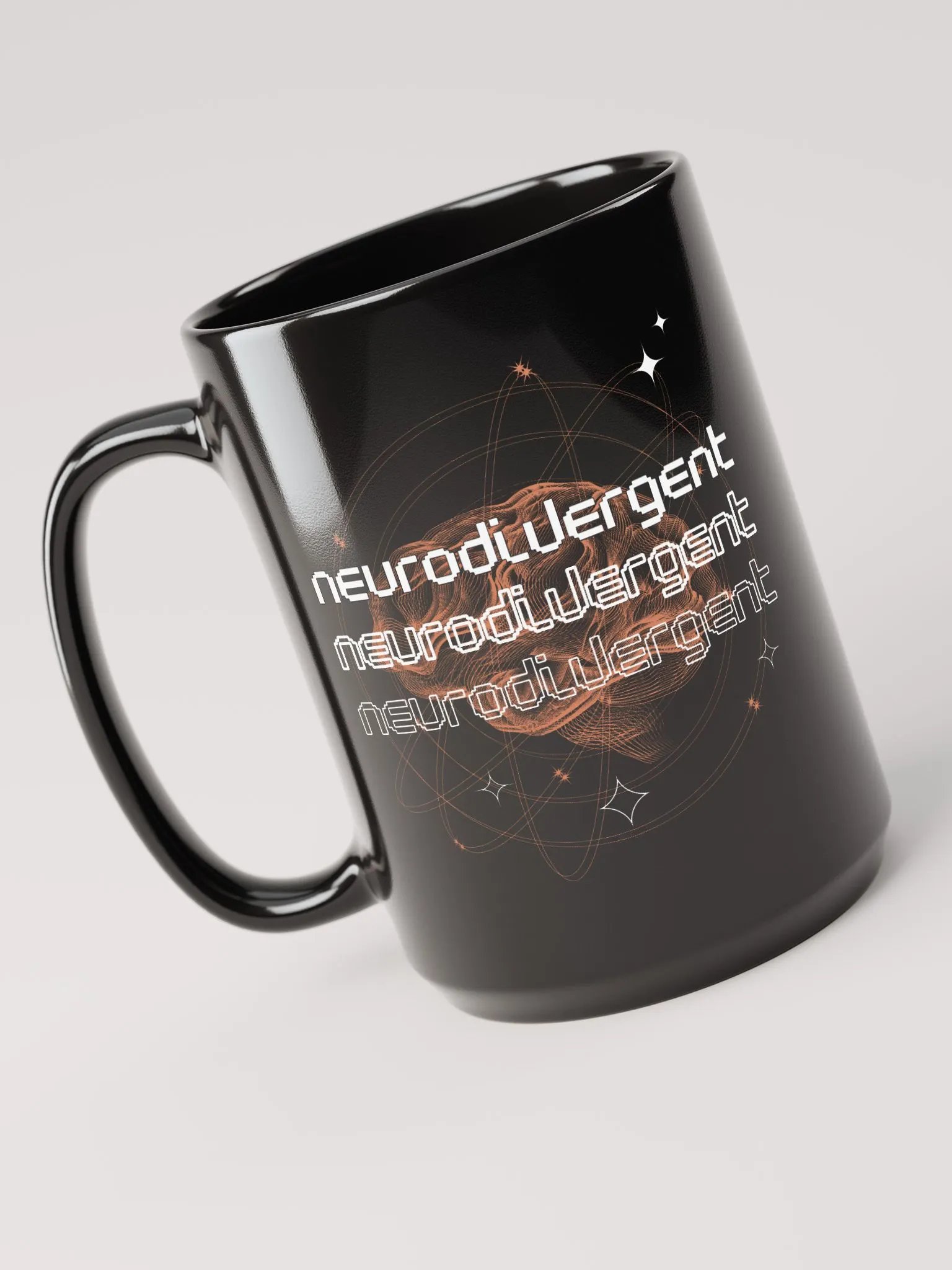 NEURODIVERGENT black glossy mug product image (1)