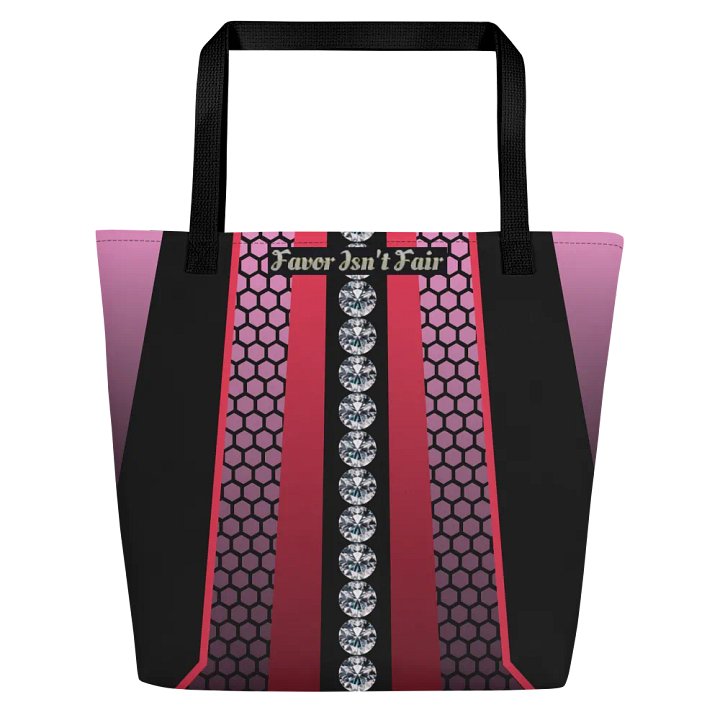 Purple/Black Geometric with Diamonds BBG Tote Bag with Pocket product image (2)