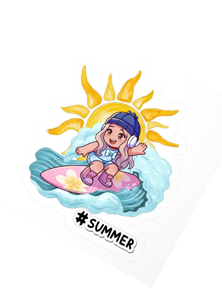 Surf Girl Kiss-Cut Sticker — #SUMMER by Aviella product image (4)
