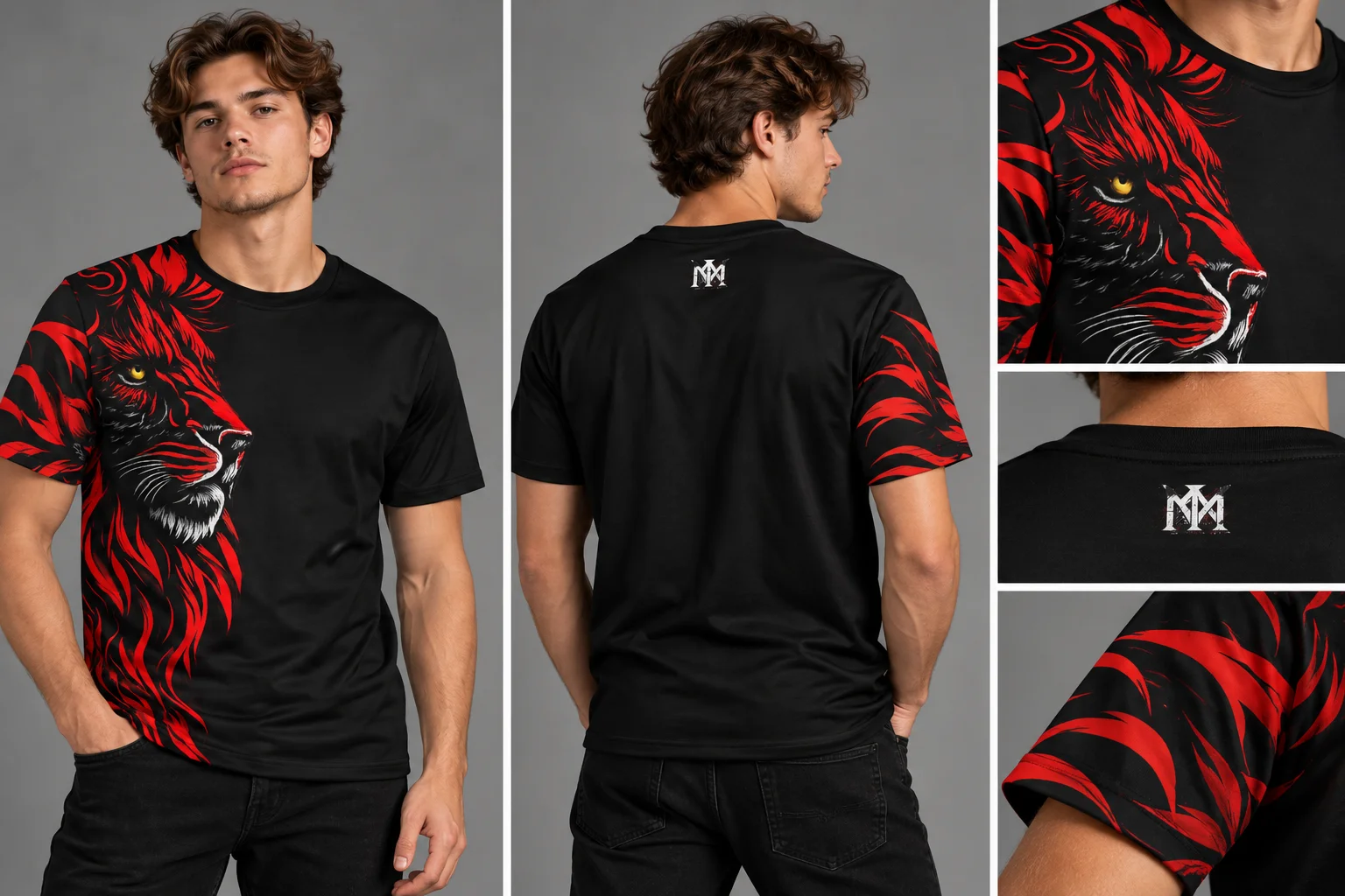Red Mane Lion Graphic Tee product image (1)