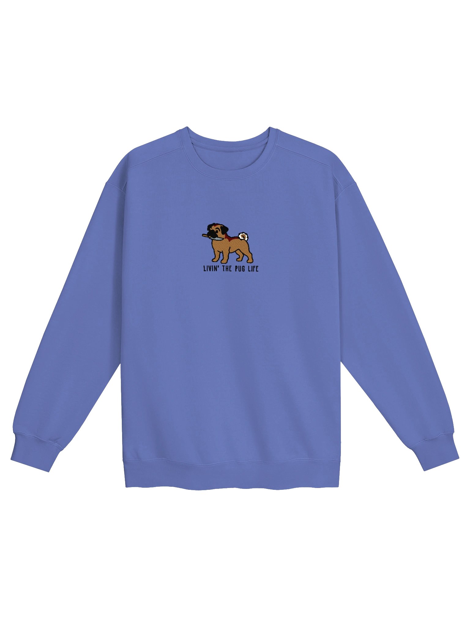 Livin' the Pug Life Funny Chibi-Style Embroidered Premium Sweatshirt for Pug Owners product image (9)