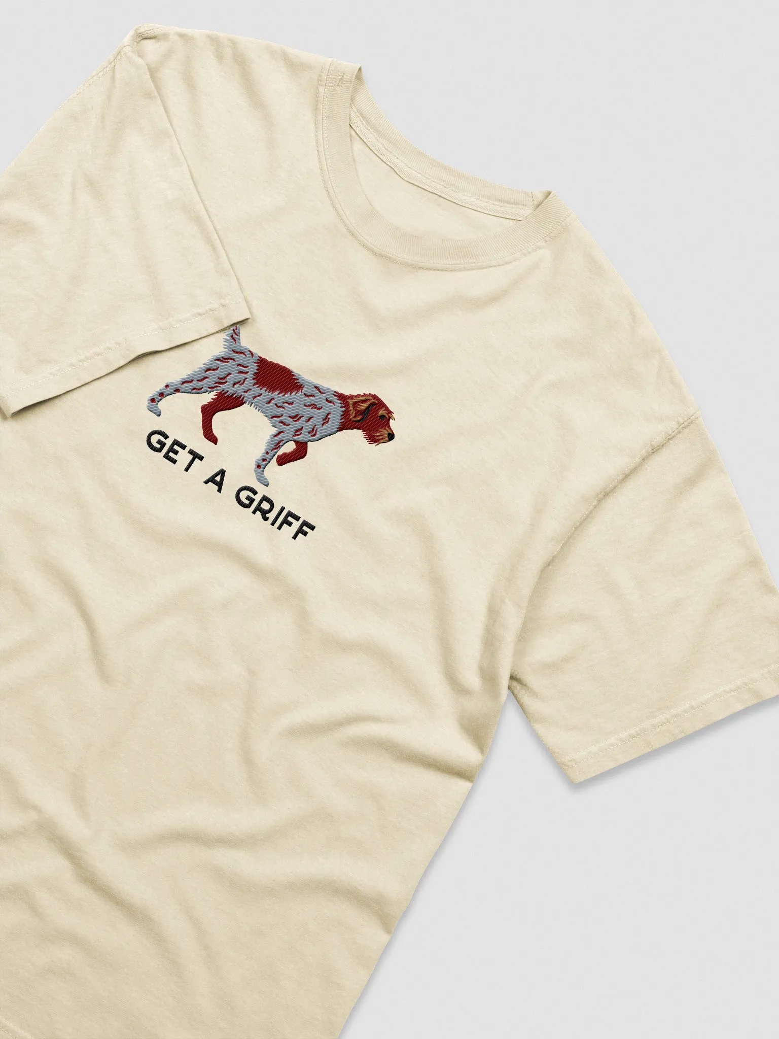 Get a Griff T-Shirt(Embroidered) of a Wirehaired Pointing Griffon(Liver Roan) product image (6)
