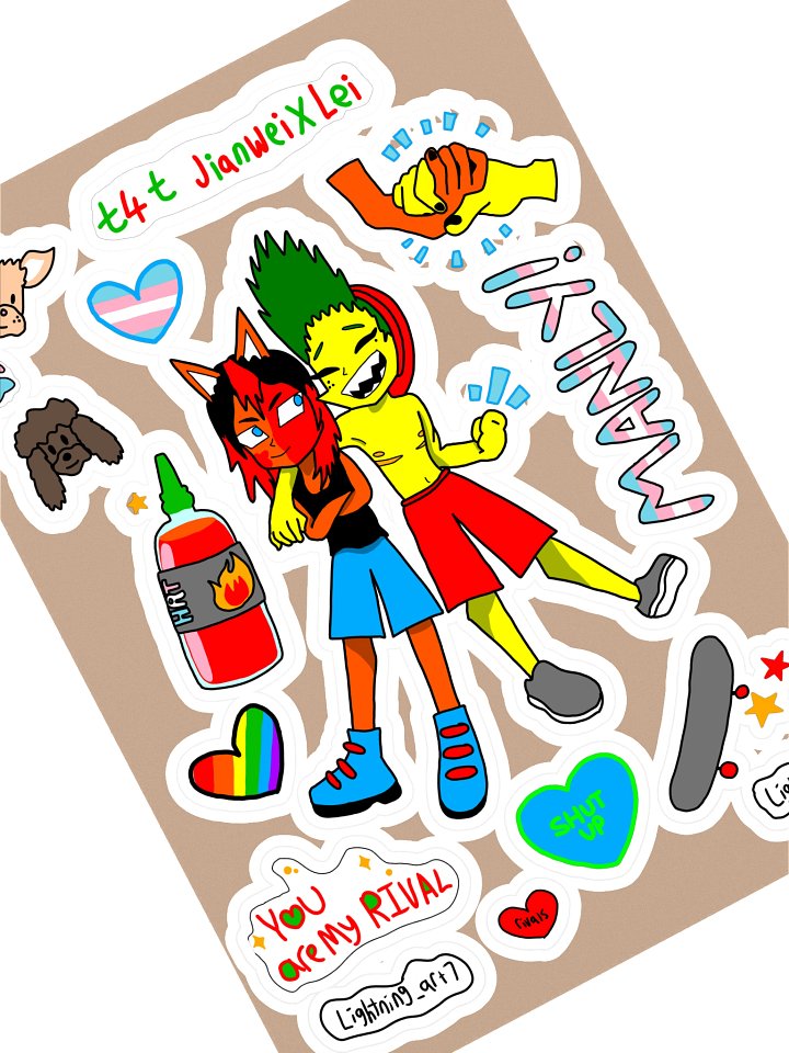 t4t Jianwei X Lei sticker sheet product image (2)