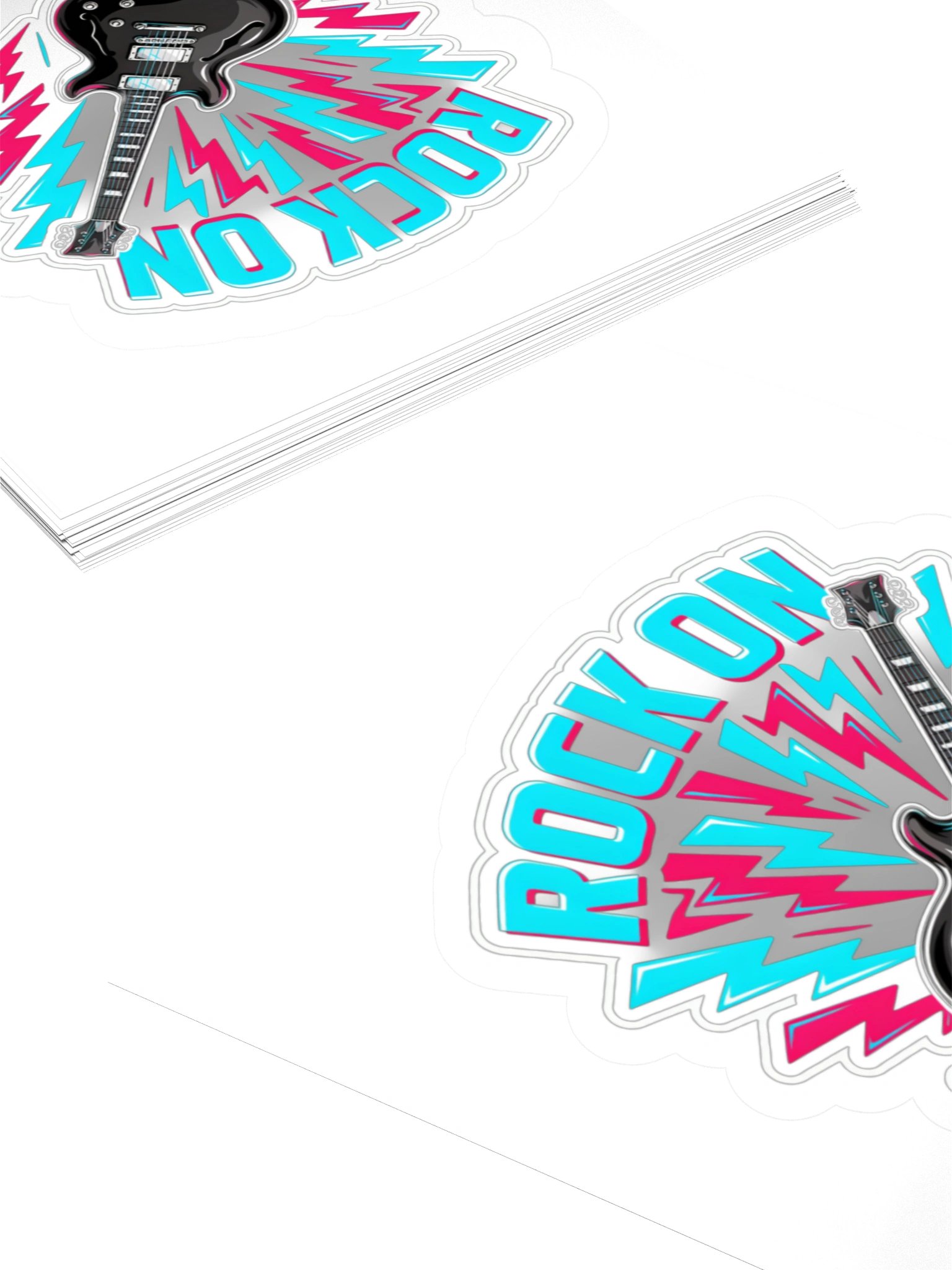 Rock On Guitar Lightning Kiss Cut Sticker product image (10)