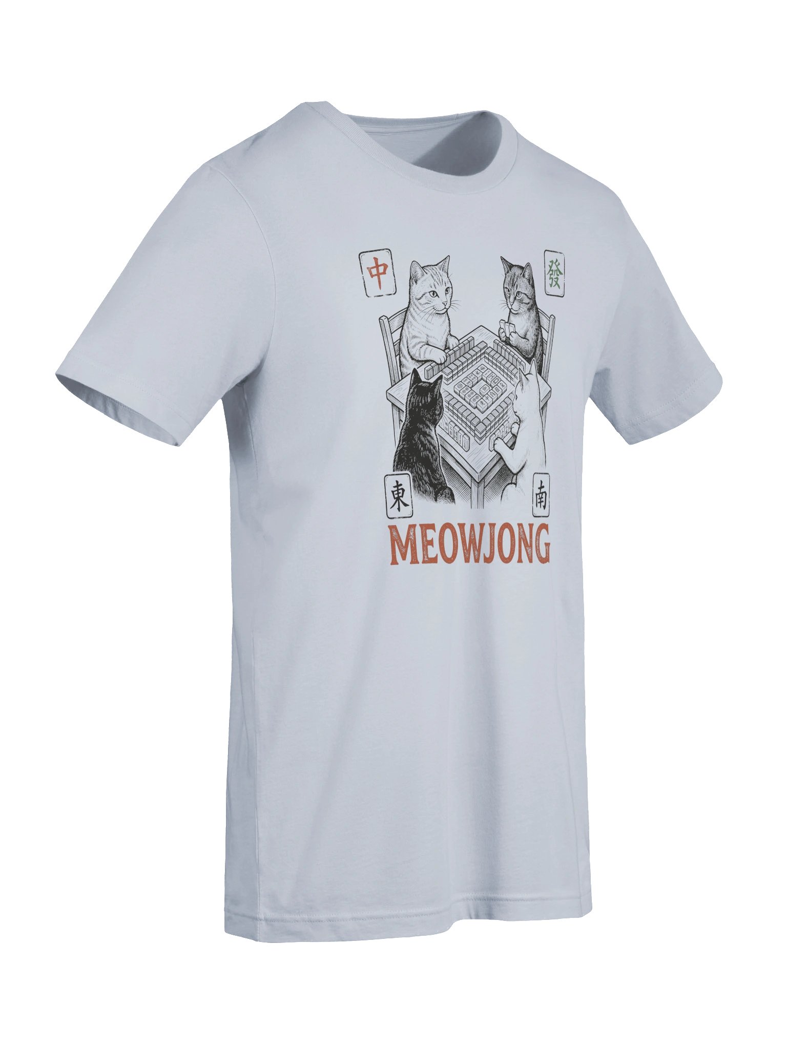 Meowjong Cat Mahjong T-Shirt | Funny Mahjong & Cat Lover Tee product image (8)
