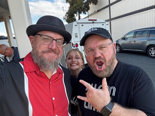 #MattTakesSelfies with all the band members at our set at the Utah State Fair. We have a photobomber in our midst…