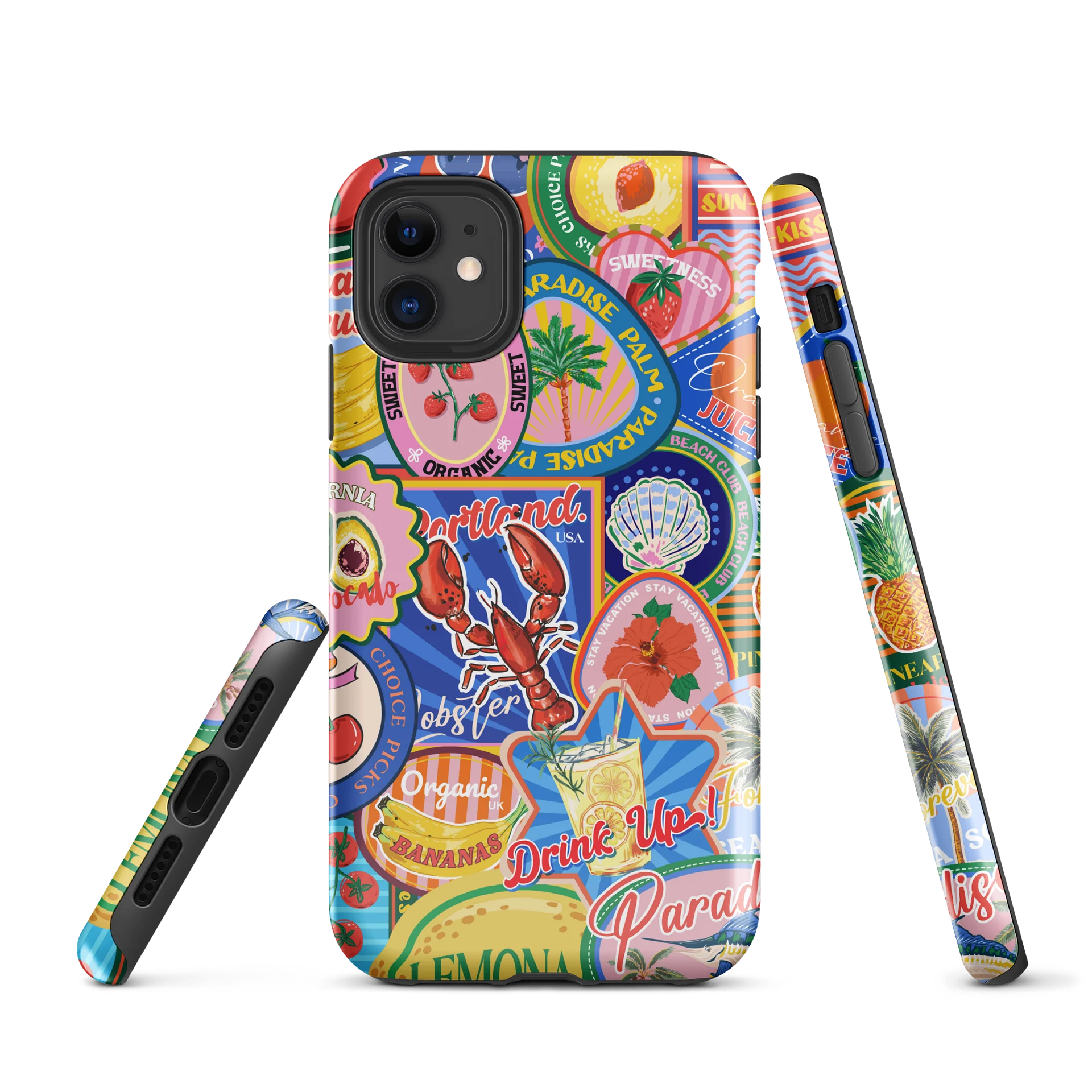 Colorful Retro Summer Sticker Style Phone Case product image (1)