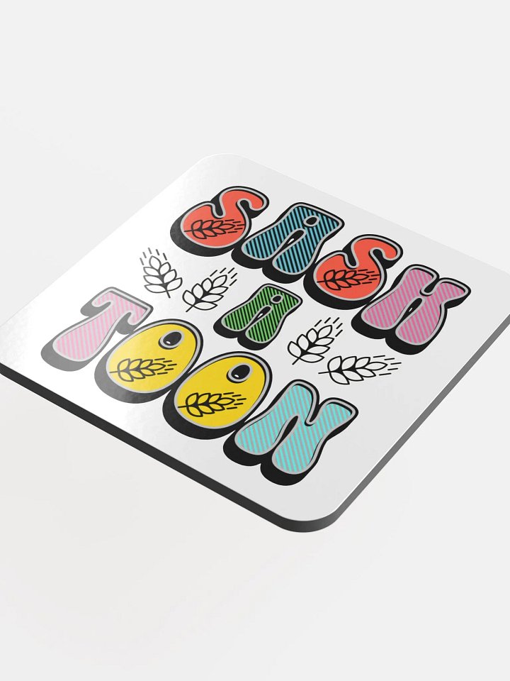 Saskatoon Block Letter Spectrum Cork Coaster product image (1)