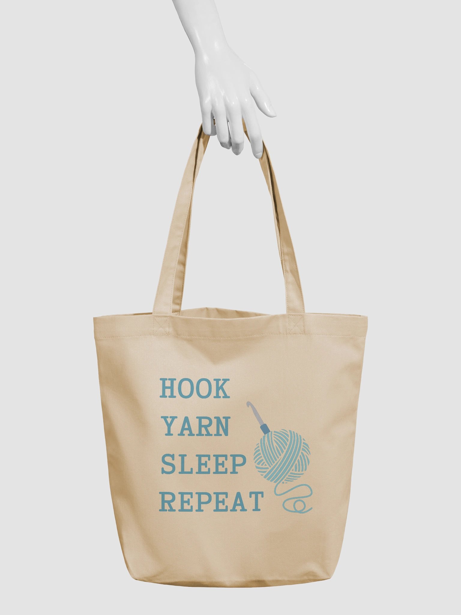 Hook • Yarn • Sleep • Repeat Tote Bag product image (3)