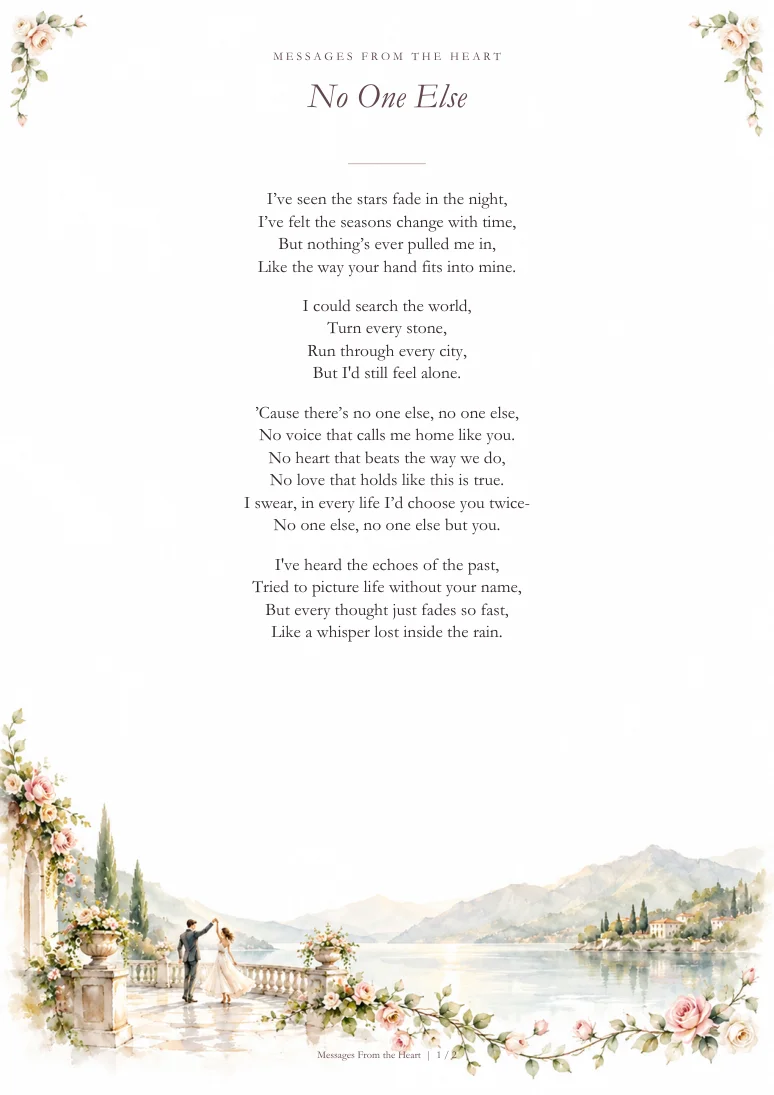 No One Else — MP3 + Printable Lyrics product image (2)