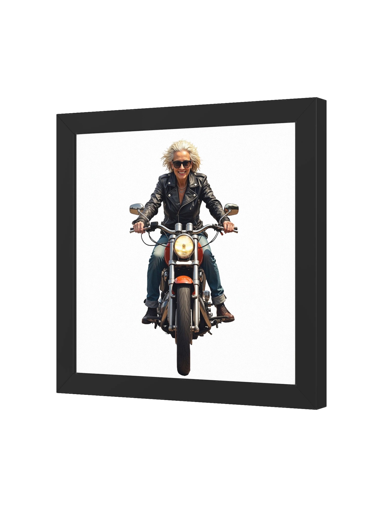 Ageless Rebellion: Woman on 'FARNAVA' Cruiser Art Print product image (14)