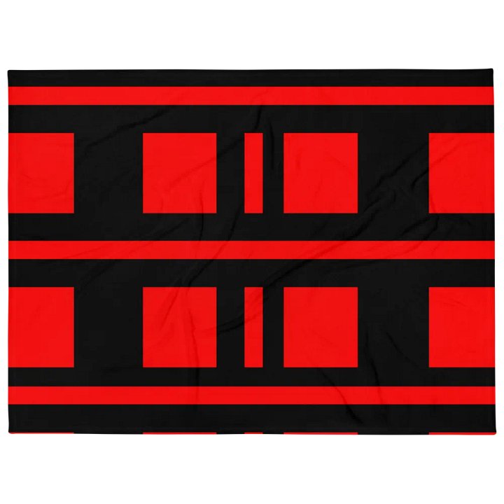 Red Squares With Black Lines Throw Blanket product image (1)