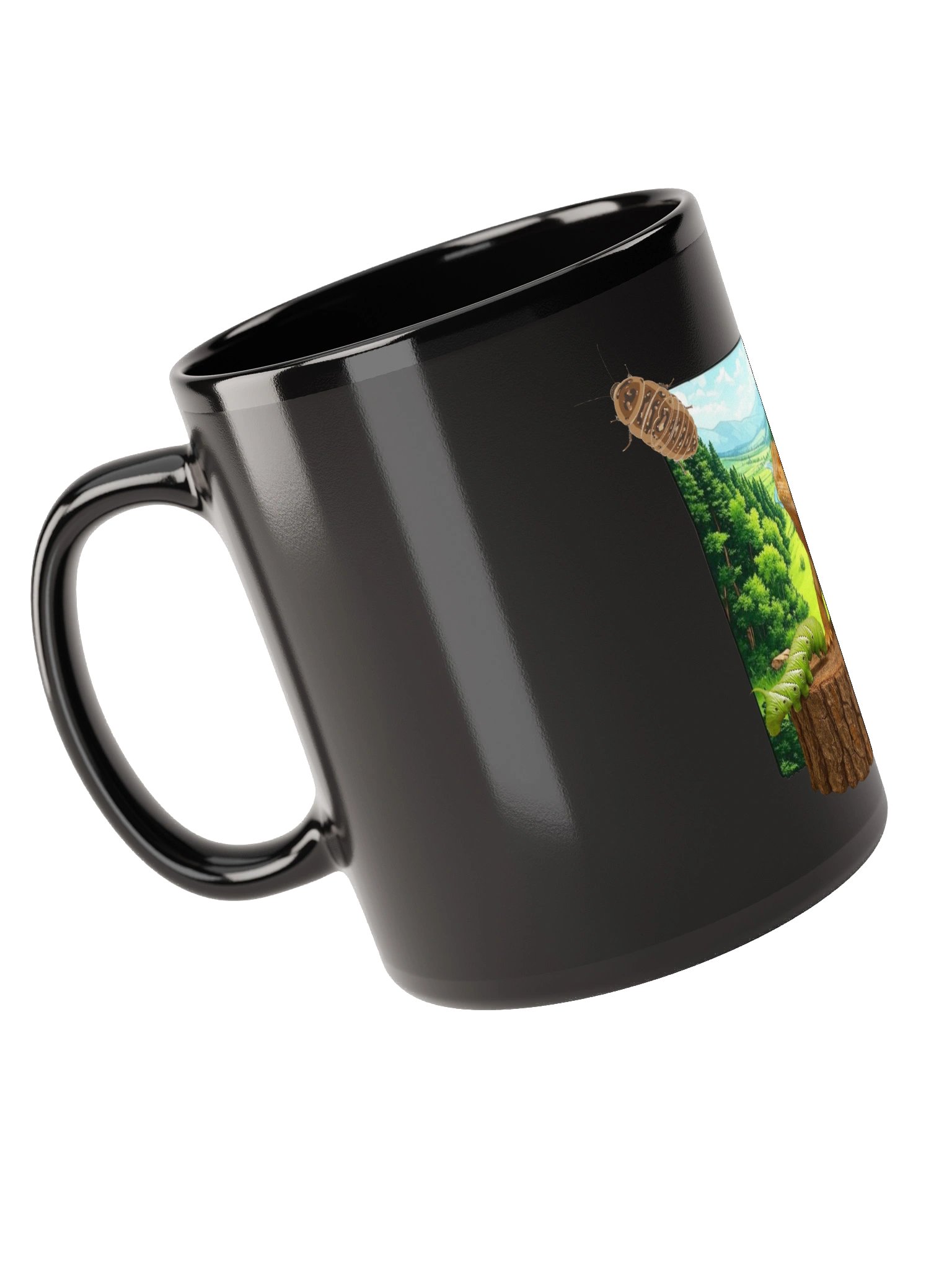 'LUMP ON A LOG' BLACK MUG product image (6)