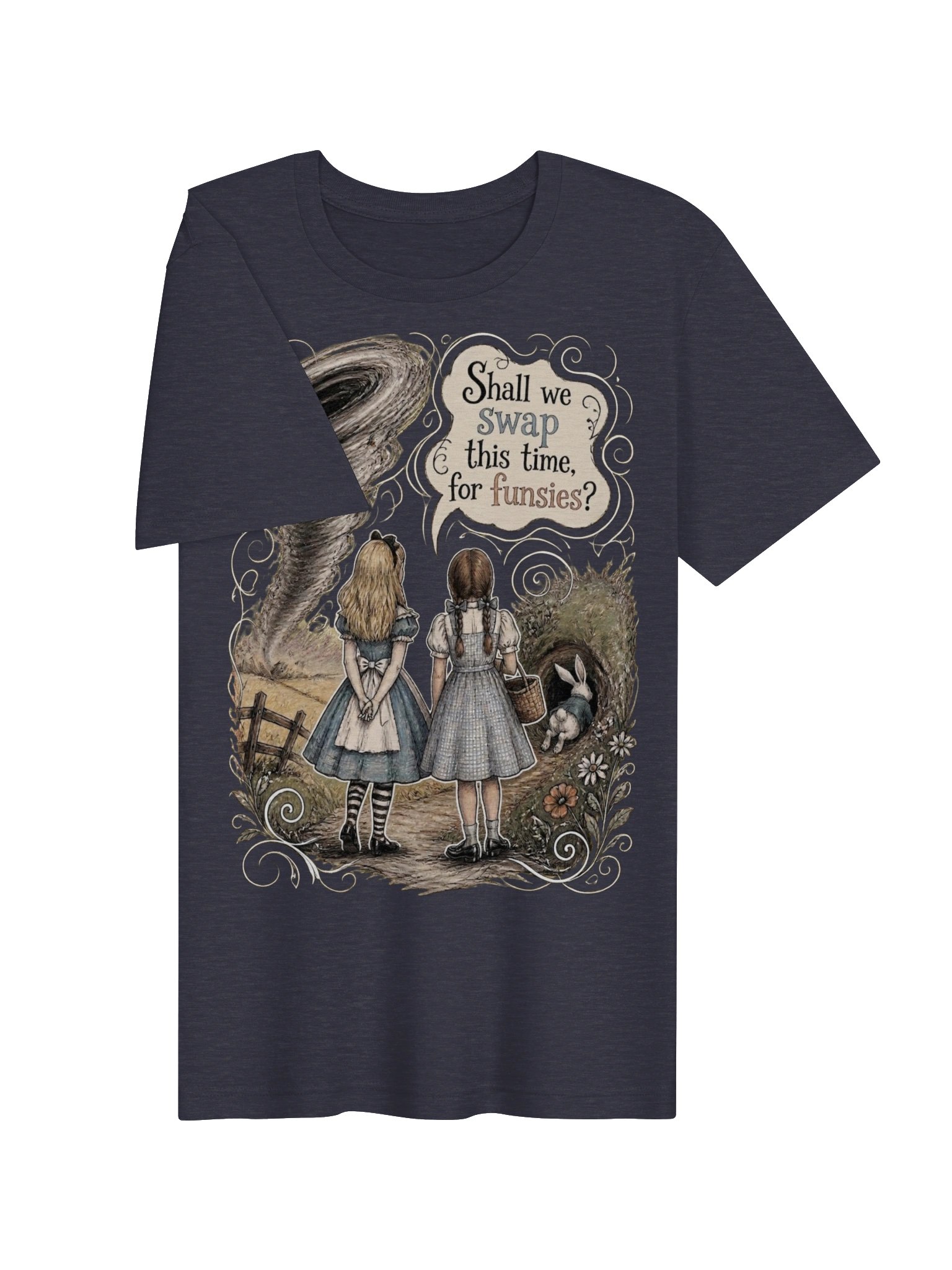 Alice and Dorothy Shirt, Wonderland Meets Oz Funny Tee product image (4)